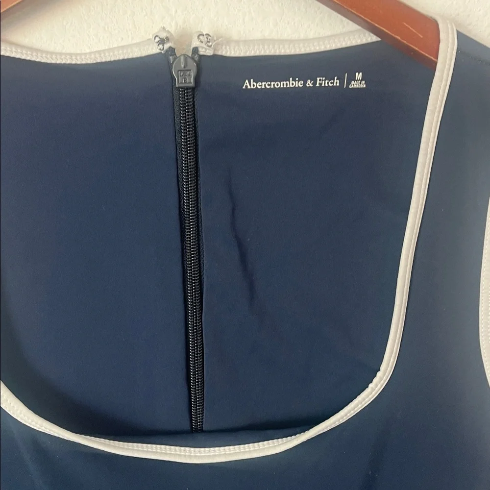 Abercrombie & Fitch Blue Athletic Romper Dress with White Trim - Picture 2 of 4